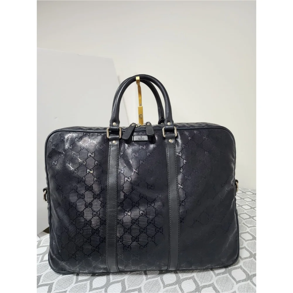 Gucci GG Imprimé Briefcase/Laptop Bag Navy Blue
